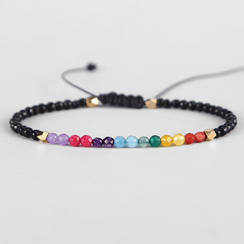 12 Constellation Lucky Stone 3MM Seven Chakra Bracelet