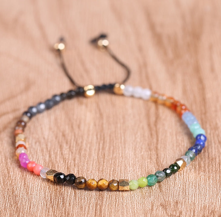 12 Constellation Lucky Stone 3MM Seven Chakra Bracelet