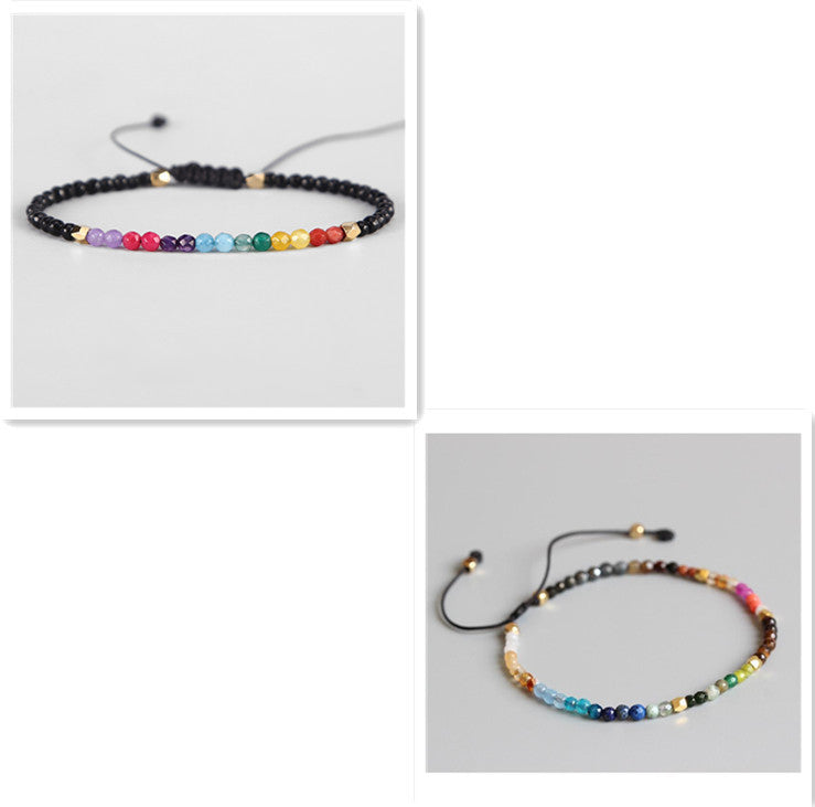 12 Constellation Lucky Stone 3MM Seven Chakra Bracelet